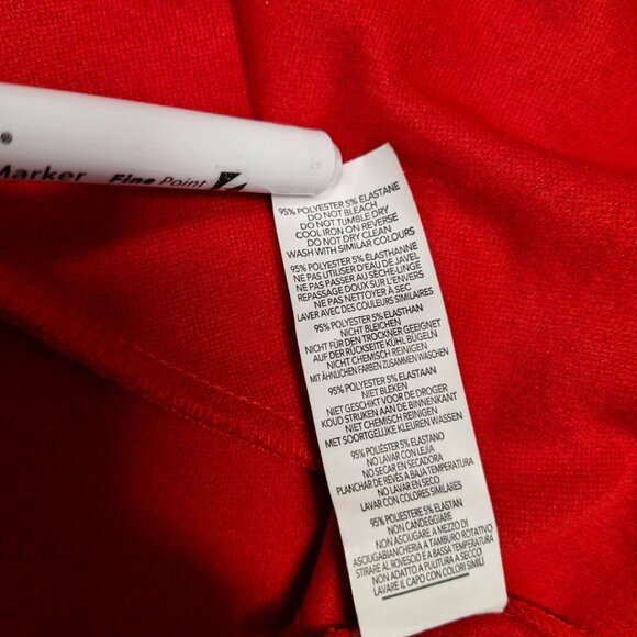 Boohoo Tapered Flare Sleeve Ruffle Womens Plus Size 18 Red Blouse Top - Picture 8 of 9